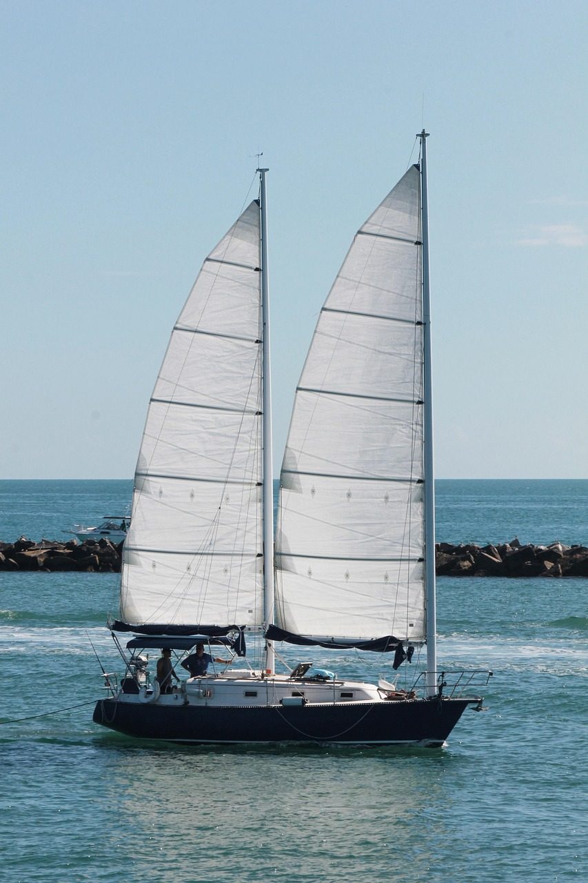 Sailing yacht at sea